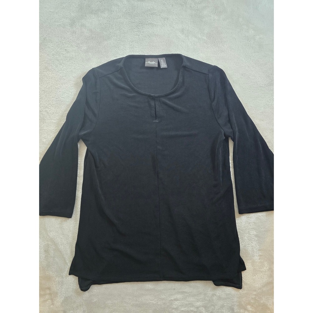 Travelers by Chico's‎ Shirt Blouse Top Womens Size 0 Black